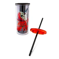 Friday the 13th Knife 20oz Plastic Cold Cup with Lid and Straw