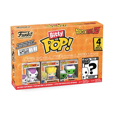 Funko Bitty POP! Dragon Ball Z 0.9-in Vinyl Figure Set 4-Pack (Frieza, Super Saiyan Goku, Piccolo