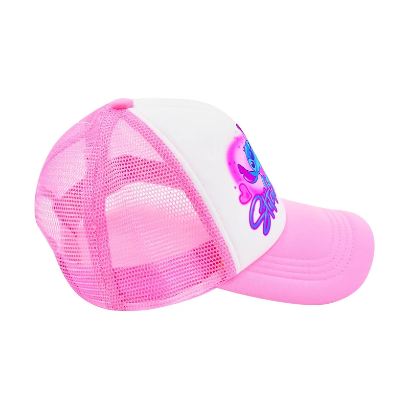 Disney Lilo and Stitch Angel and Stitch Airbrush Trucker Snapback Hat