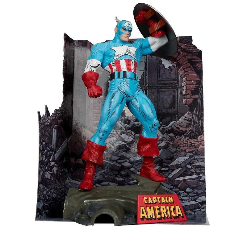 McFarlane Toys Marvel The Amazing Spider-Man (Issue 323) Captain America Statue with Todd McFarlane Autograph GameStop Exclusive