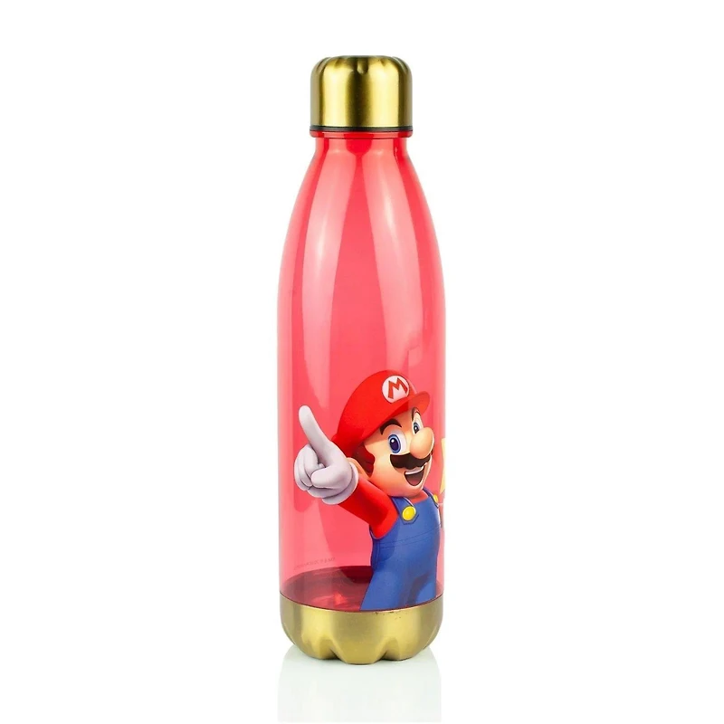 Super Mario Bros Red Plastic 20 oz Water Bottle