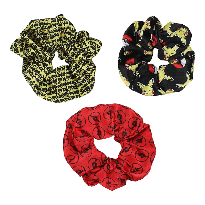 Pokemon Pikachu and Pokeball Scrunchie Set 3-Pack