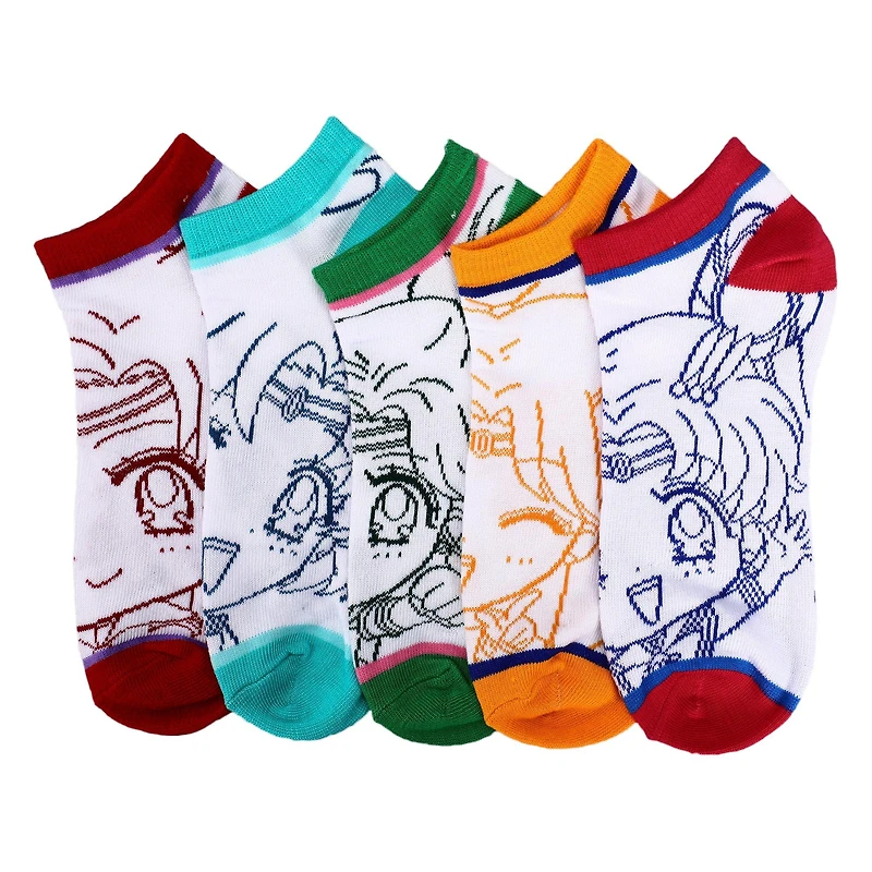 Sailor Moon Line Art Characters Ankle Socks 5-Pack