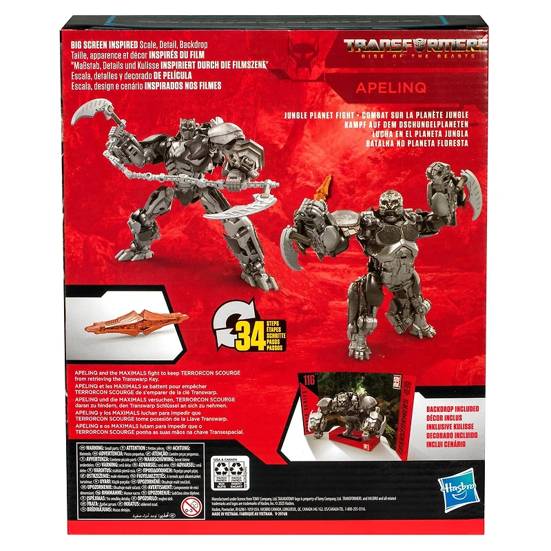 Hasbro Transformers Toys Studio Series Leader Class Transformers: Rise Of The Beasts Apelinq 8.5-in Action Figure