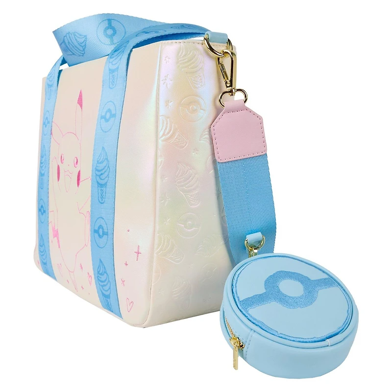 Loungefly Pokemon Iridescent Pikachu Tote Crossbody Bag with Coin Bag