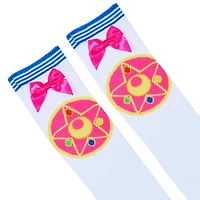 Sailor Moon Cosplay Womens Knee High Socks with 3D Bow