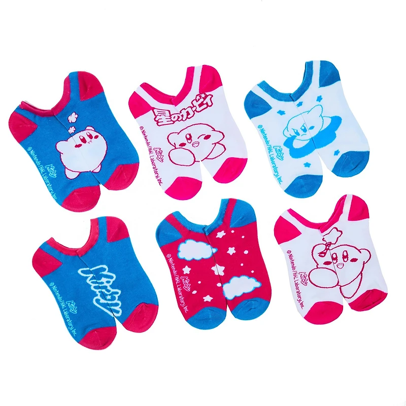 Kirby Pink and Blue Unisex Ankle Socks 6-Pack