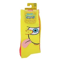SpongeBob SquarePants - SpongeBob and Patrick Novelty Unisex Crew Sock with 3D Tongues