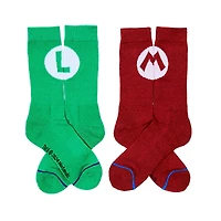 Nintendo Mario and Luigi Cosplay Unisex Crew Socks 2-Pack