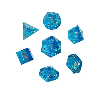 GameStop Sharp Edge Acrylic Dice Set- Light Blue