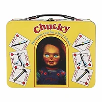 Childs Play Chucky Doll Box Yellow Tin Tote Lunchbox