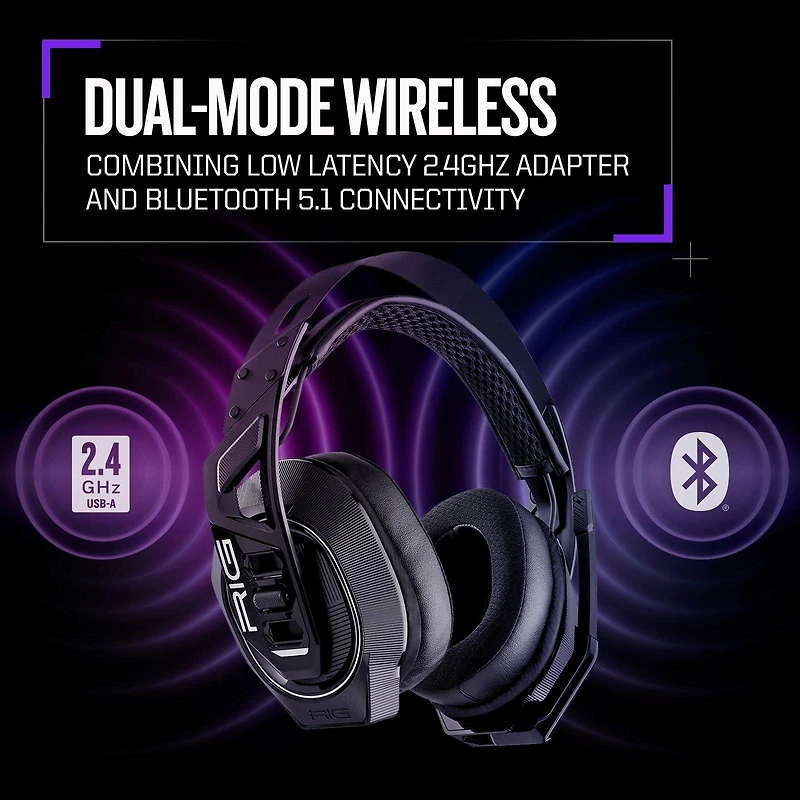 RIG 900 MAX HX Dual Wireless Gaming Headset for Xbox Series X/S, PC, PlayStation 4/5, and Switch