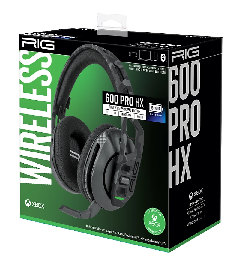 RIG 600 PRO HX Dual Wireless Gaming Headset with Bluetooth for Xbox Series X/S, PlayStation 4/5, Switch and PC