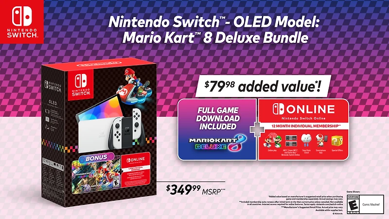 Nintendo Switch - OLED Model Mario Kart 8 Deluxe Bundle