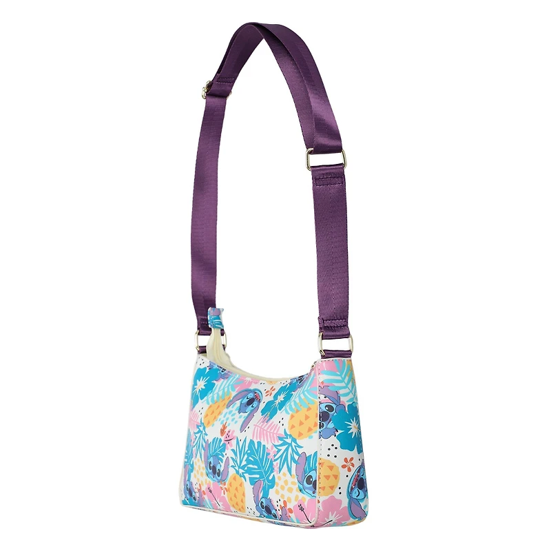 Lilo and Stitch Pineapple Toss Pattern Shoulder Bag with Detachable Stitch Coin Purse