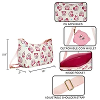 Kirby Toss Pattern Shoulder Bag with Detachable Coin Purse