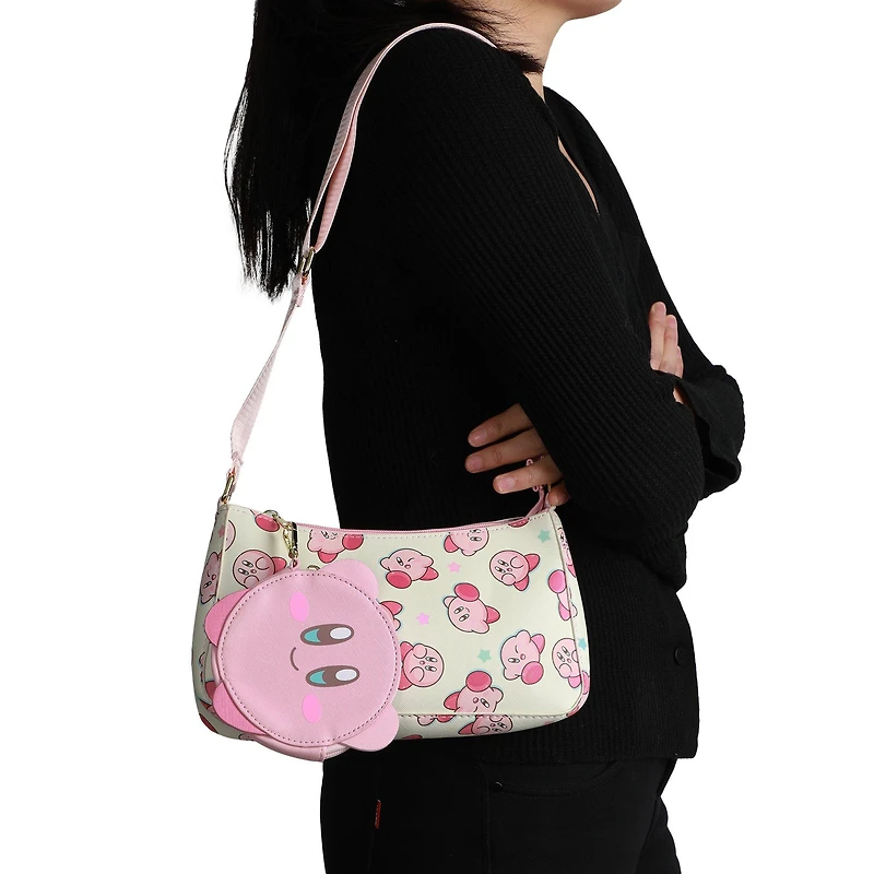 Kirby Toss Pattern Shoulder Bag with Detachable Coin Purse