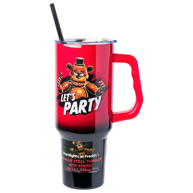Five Nights At Freddy's Special Delivery Freddy Let's Party Ombre 40oz Stainless Steel Tumbler with Handle