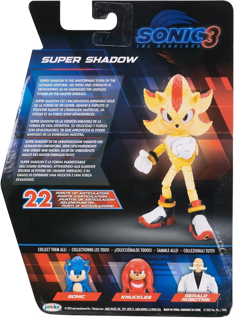 Jakks Pacific Sonic the Hedgehog 3 Super Shadow 5-in Action Figure