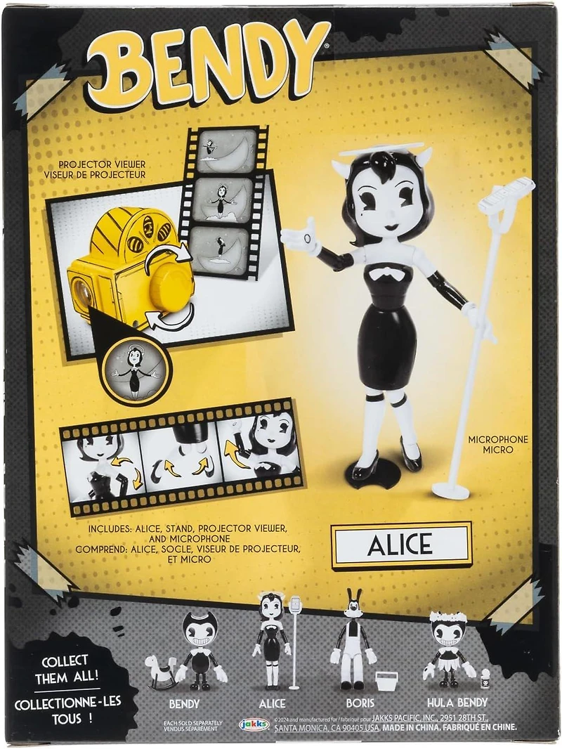 Jakks Pacific Bendy and the Ink Machine Alice 5-in Action Figure with Microphone and Projector