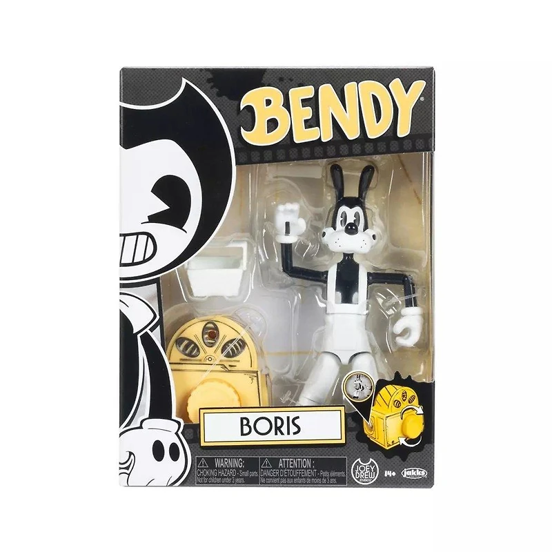 Jakks Pacific Bendy and the Ink Machine Boris 5-in Action Figure with Picnic Basket and Projector