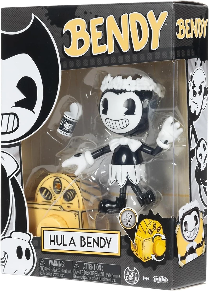 Jakks Pacific Bendy and the Ink Machine Hula Bendy 5-in Action Figure with Bacon Soup Can and Projector