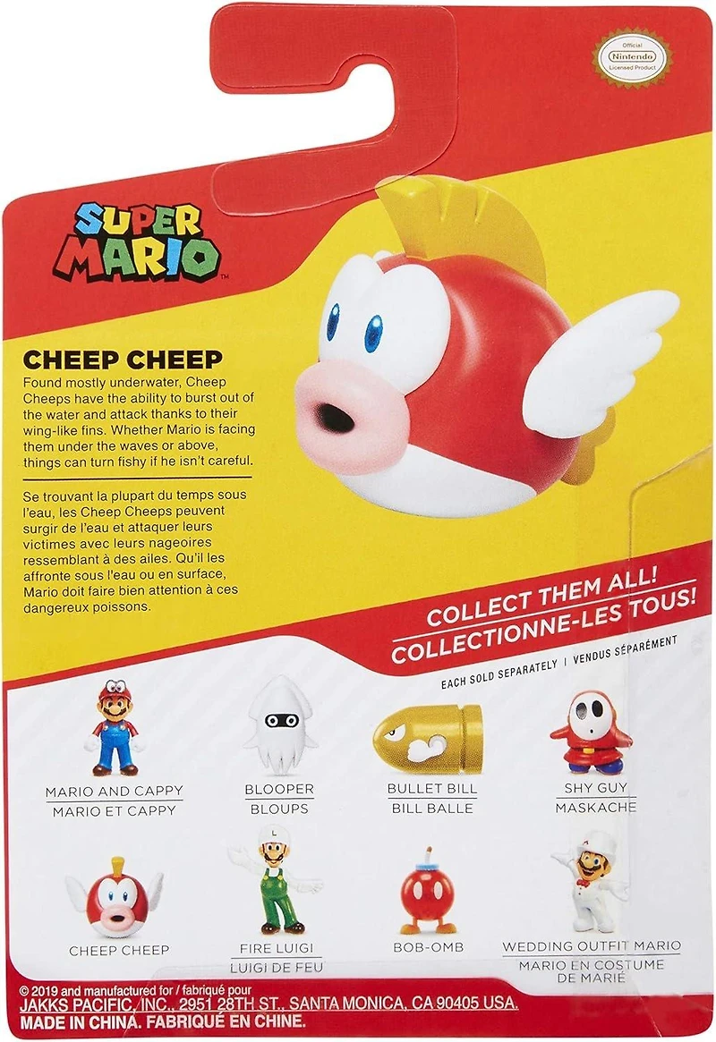 Jakks Pacific Super Mario Cheep Cheep 2.5-in Action Figure