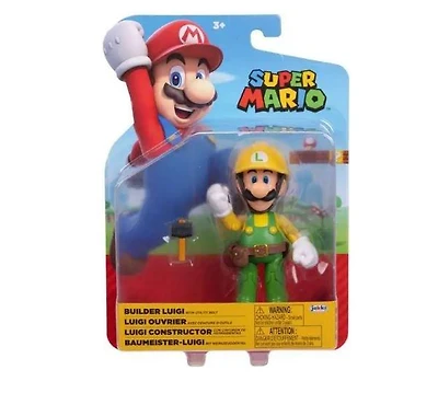 Jakks Pacific Super Mario Luigi Maker with Hammer 4-in Action Figure