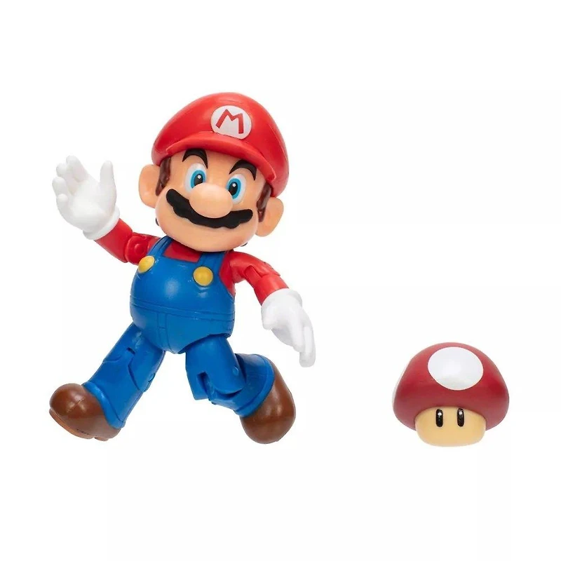 Jakks Pacific Super Mario - Mario (with Red Mushroom) 4-in Figure