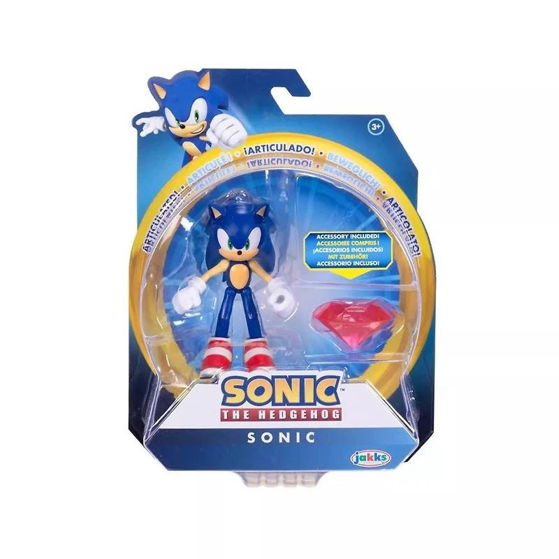 Jakks Pacific Sonic the Hedgehog with Red Chaos Emerald 4-in Action Figure