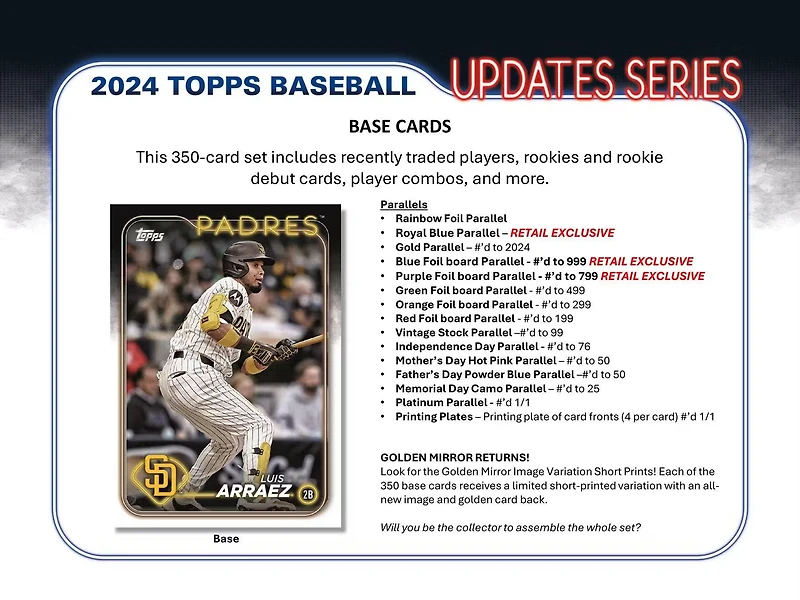 2024 Topps MLB Baseball Updates Value Box