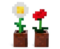 Minecraft Daisy and Poppy 2 Set Flower Pot Mood LED 7-In and 6-In Lights