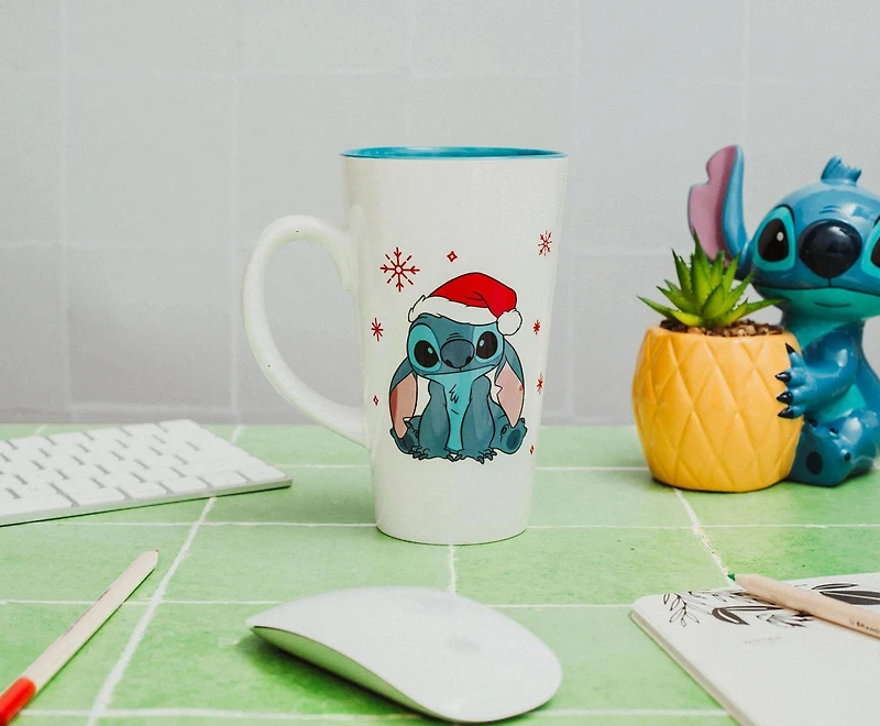Disney Lilo and Stitch Santa Hat Ceramic Latte 20oz. Mug