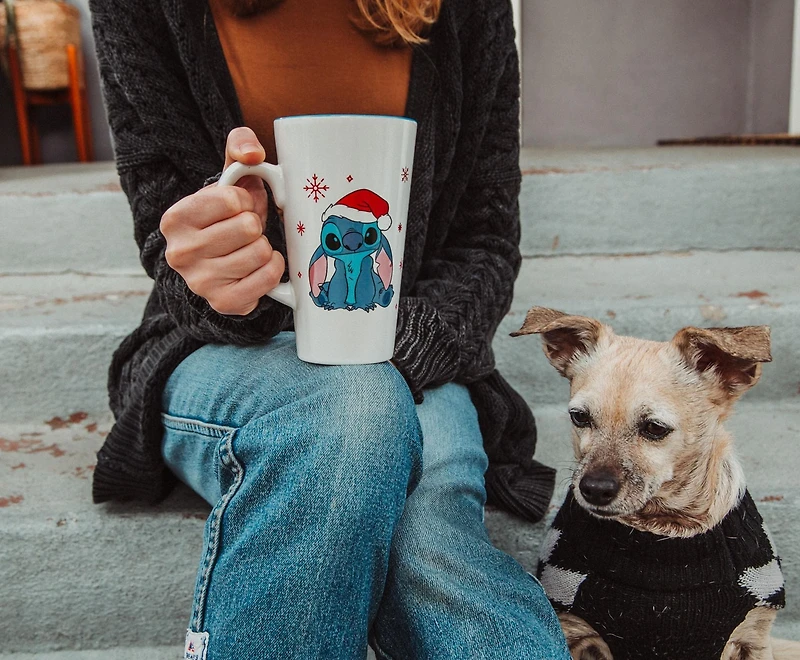 Disney Lilo and Stitch Santa Hat Ceramic Latte 20oz. Mug