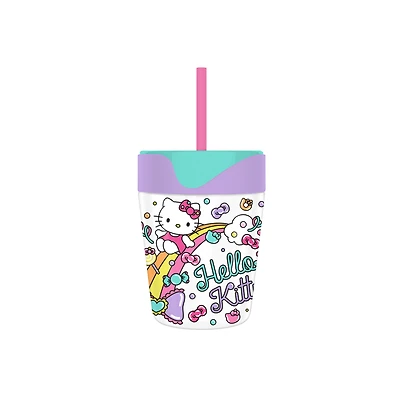 Sanrio Hello Kitty Rainbow and Candy 17.5oz Spill Proof Tumbler w Straw