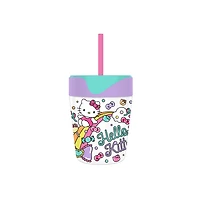 Sanrio Hello Kitty Rainbow and Candy 17.5oz Spill Proof Tumbler w Straw