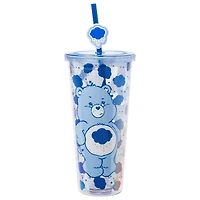 Grumpy Bear Pose Cloud Hearts Glitter 24oz Plastic Cold Cup