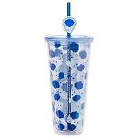 Grumpy Bear Pose Cloud Hearts Glitter 24oz Plastic Cold Cup