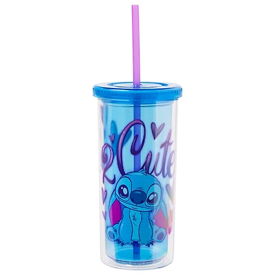 Lilo And Stitch Airbrush 20oz Plastic Tall Cold Cup with Lid And Straw