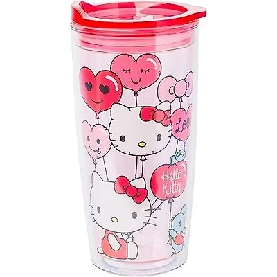 Sanrio Hello Kitty Love in the Air Double Wall 20oz Travel Tumbler with Slide Close Lid