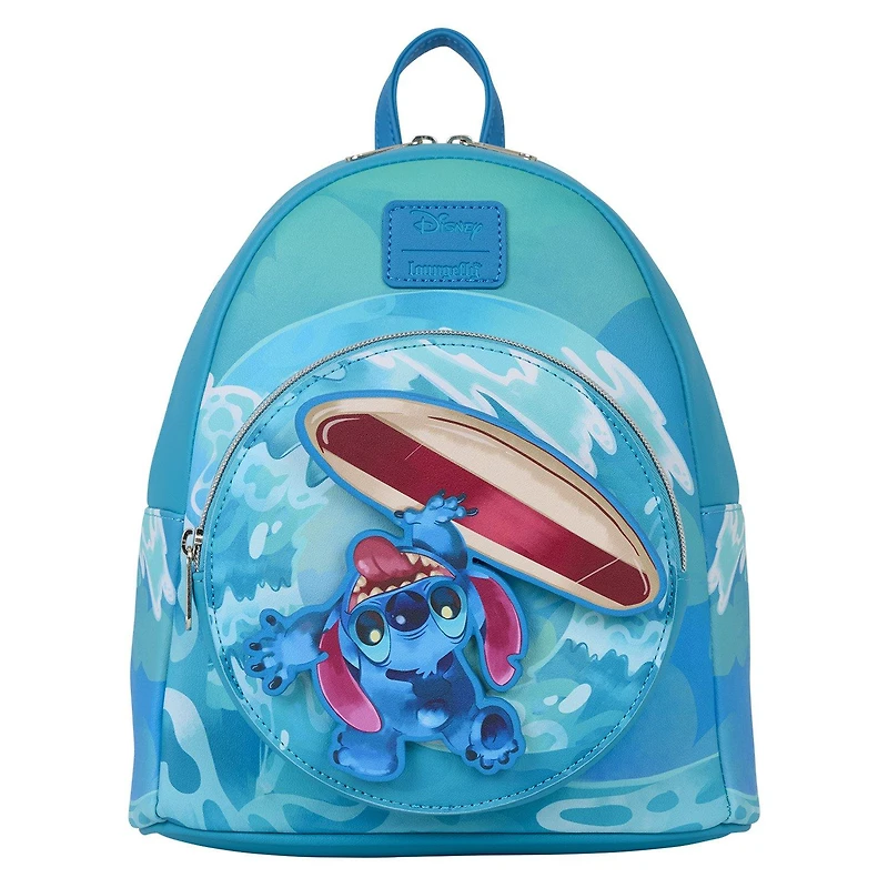 Loungefly Disney Lilo and Stitch Spinning Stitch Surfer Mini Backpack GameStop Exclusive