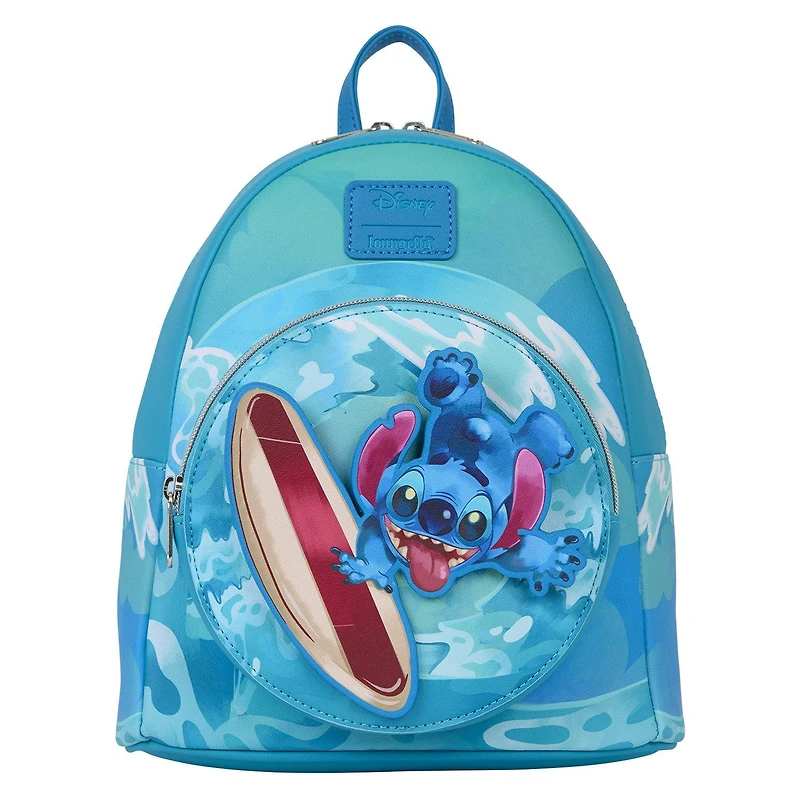 Loungefly Disney Lilo and Stitch Spinning Stitch Surfer Mini Backpack GameStop Exclusive