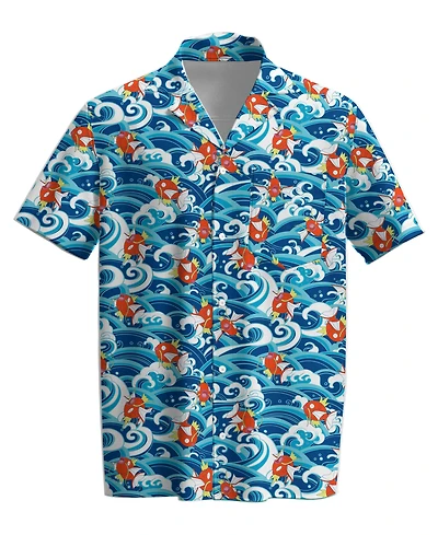 Pokemon Magikarp Waves Woven Unisex Button-Up Collard Shirt GameStop Exclusive