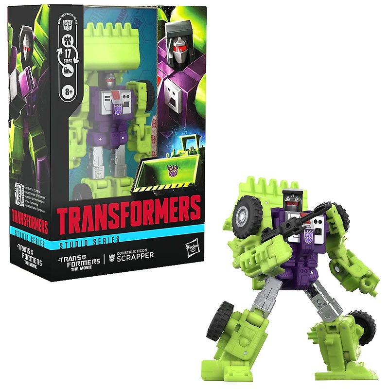 Hasbro Transformers Toys Studio Series Deluxe Class Transformers: The Movie Constructicon Scrapper 6.5-in Action Figure