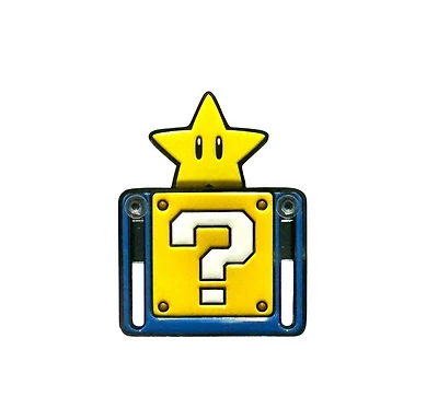 Super Mario Bros. Star Question Mark Block Sliding Enamel Pin GameStop Exclusive