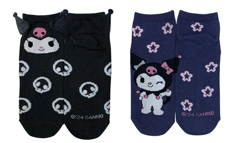 Sanrio Kuromi Womens Ankle Socks with 3D Ears 2-Pack GameStop Exclusive