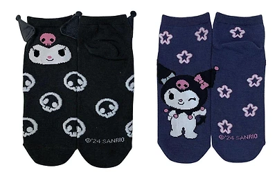 Sanrio Kuromi Womens Ankle Socks with 3D Ears 2-Pack GameStop Exclusive