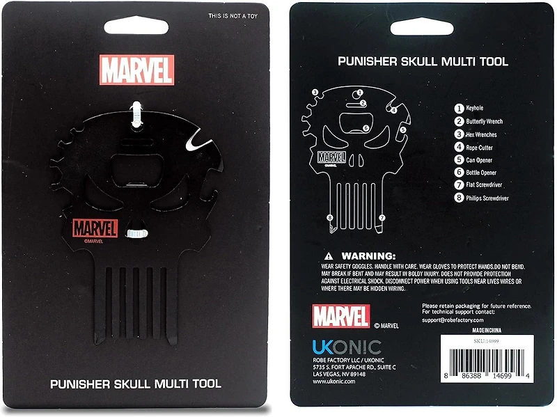 Ukonic Marvel Punisher Skull 7-In-1 Multitool Kit