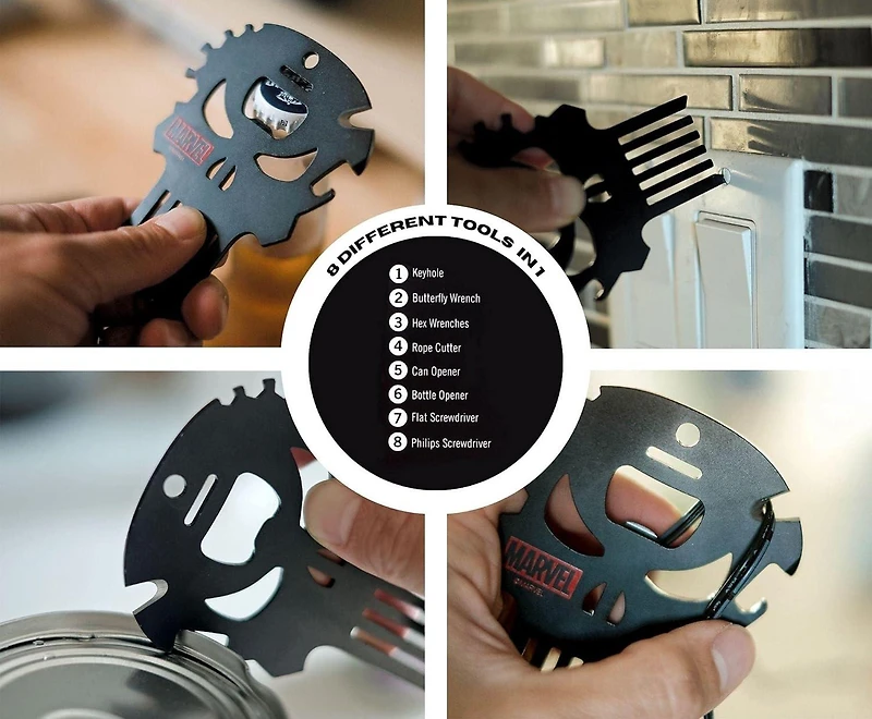 Ukonic Marvel Punisher Skull 7-In-1 Multitool Kit