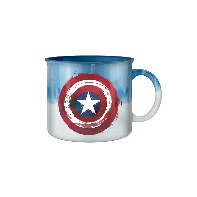 Marvel Captain America Shield Reactive Glaze 20oz Ceramic Camper Mug